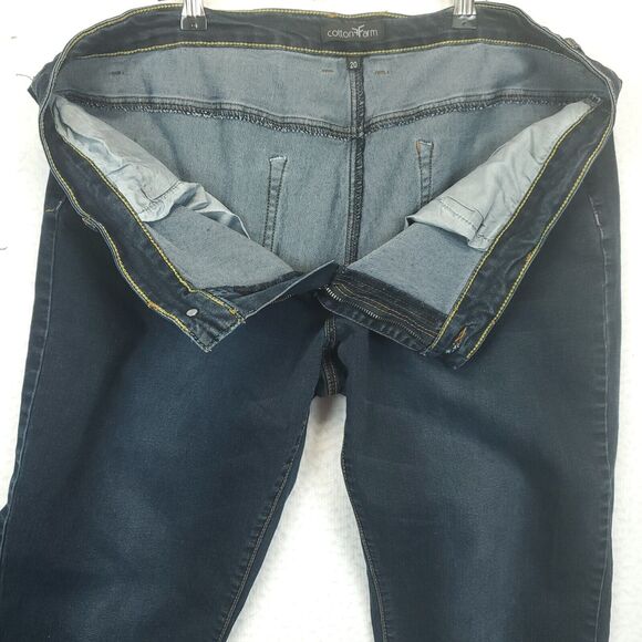 Cotton Farm Skinny Jeans Women 20 Mid Rise Blue Stretch Dark Wash 5 Pockets - Picture 11 of 13
